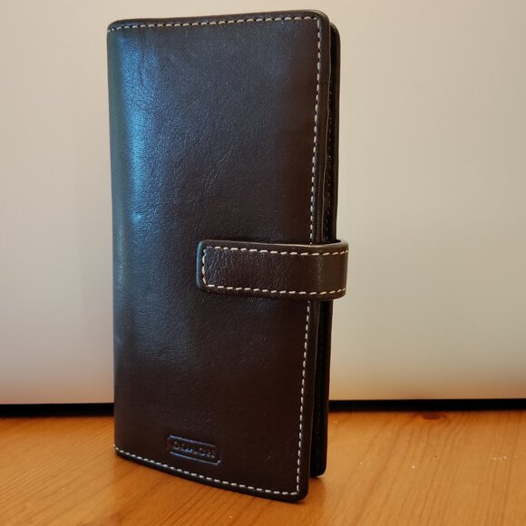 Vintage Coach Brown Leather Card Wallet - Picture 1 of 11